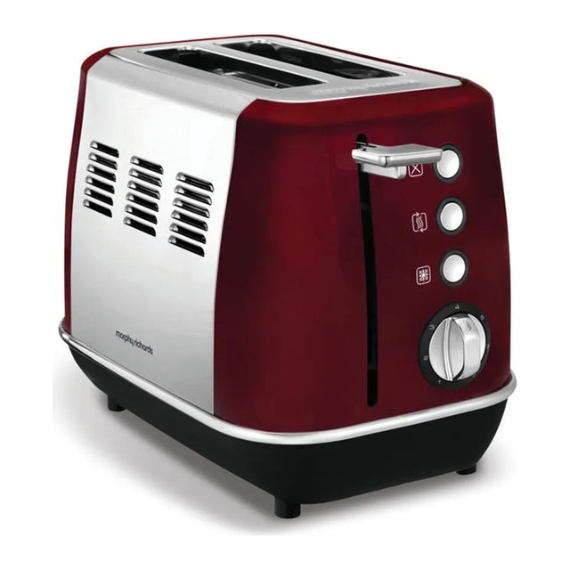 Morphy Richards Evoke 224408 Toaster in Red, front view