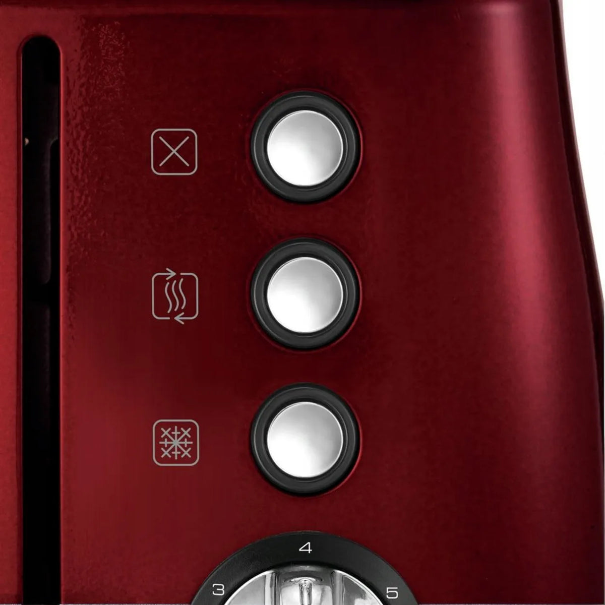 Morphy Richards Evoke 224408 Toaster in Red, close-up detail