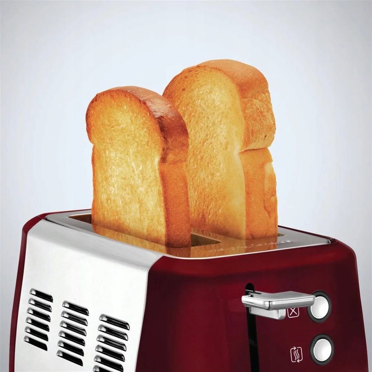 Morphy Richards Evoke 224408 Toaster in Red, in use
