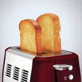 Morphy Richards Evoke 224408 Toaster in Red, in use