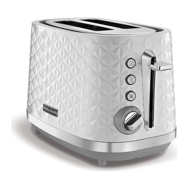 Morphy Richards Vector 228314 Toaster in White, angled view