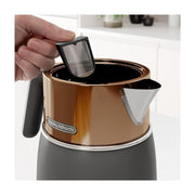 Morphy Richards Signature Matt Kettle in Copper, featuring 1.5L capacity, 3kW rapid boil, 360-degree base, and energy-saving features, available in Cyprus.