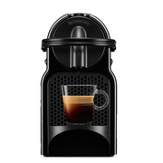 Nespresso De'Longhi Inissia EN 80.B Capsule Coffee Machine in black finish with 19-bar pressure and compact design.