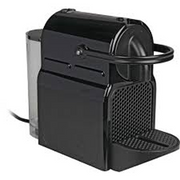 Nespresso De'Longhi Inissia EN 80.B Capsule Coffee Machine in black finish with 19-bar pressure and compact design.