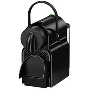 Nespresso De'Longhi Inissia EN 80.B Capsule Coffee Machine in black finish with 19-bar pressure and compact design.