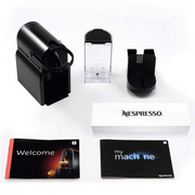Nespresso De'Longhi Inissia EN 80.B Capsule Coffee Machine in black finish with 19-bar pressure and compact design.