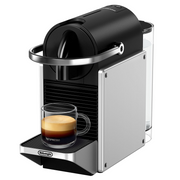 Nespresso De'Longhi Pixie EN127.S Coffee Machine in Storm Grey metallic finish with 19-bar pump.
