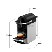 Nespresso De'Longhi Pixie EN127.S Coffee Machine in Storm Grey metallic finish with 19-bar pump.