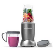 Nutribullet NB606DG 600W Original Blender 6-piece set in Silver Grey, featuring motor base, extractor blades, and Tritan cups.