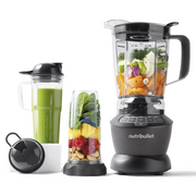 Nutribullet NBF500DG Combo Blender with 1.8L pitcher, 900ml and 700ml cups, and motor base in Dark Grey.
