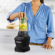 Nutribullet NBF500DG Combo Blender with 1.8L pitcher, 900ml and 700ml cups, and motor base in Dark Grey.