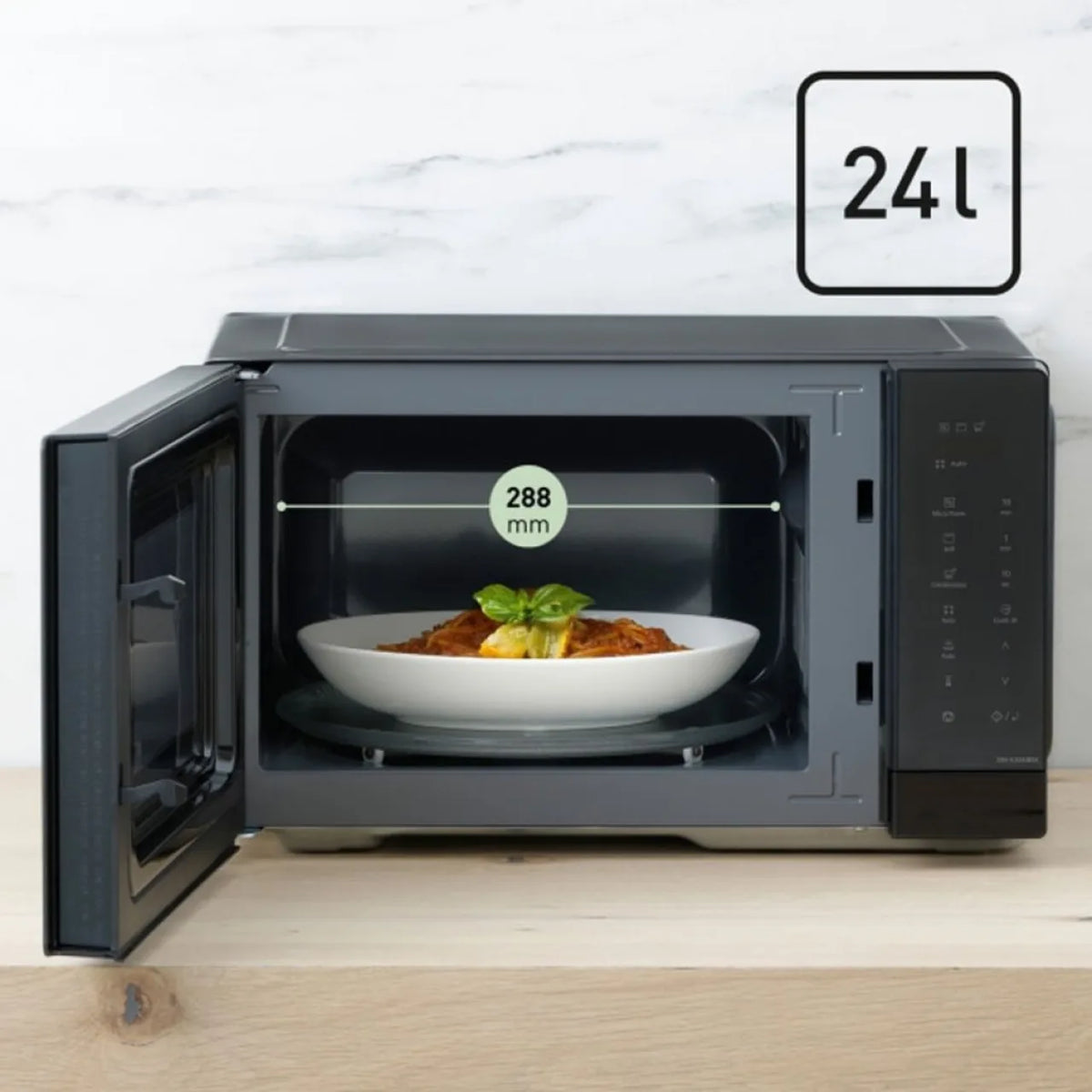 Panasonic NN-K36NBMEPG Microwave Oven in Black, dimensions drawing