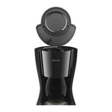 Philips Daily Collection HD7461/20 Filter Coffee Maker in Black, shown open