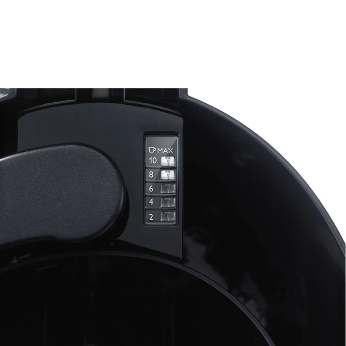 Philips Daily Collection HD7461/20 Filter Coffee Maker in Black, close-up detail