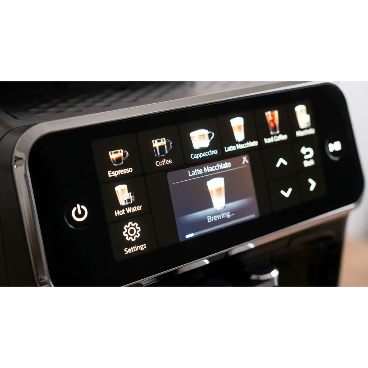 Philips Series 4400 EP4441/50 Espresso Machine in Black, controls and display