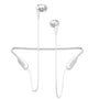 Pioneer SE-C7BT wireless in-ear headphones in white with silicon neckband and aluminum housing.