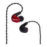 Pioneer SE-CH5T In-Ear Headphones in Red, side view
