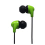 Pioneer SE-CL501 earphones shown in white, orange, green, and red color options with silicone tips.