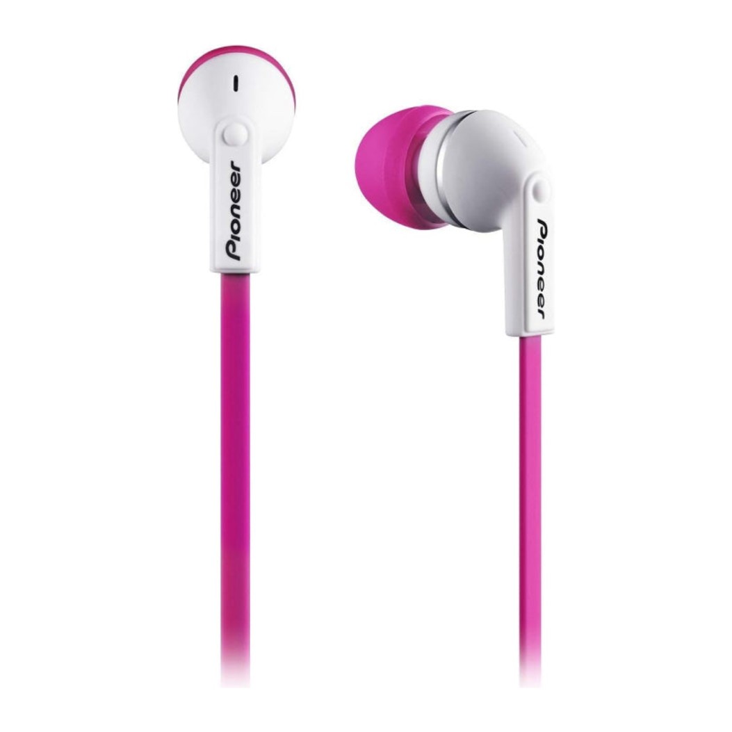 Pioneer Bass Head SE-CL712T In-Ear Headphones in pink, close-up of the earpieces