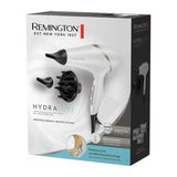 Remington Hydraluxe AC8901 Hair Dryer in White, in its packaging