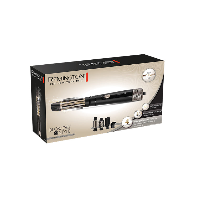 Remington Blow Dry & Style Caring AS7500 Hot Air Styler, in its packaging