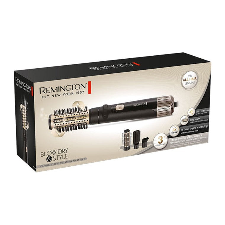 Remington Blow Dry & Style Caring AS7580 Hot Air Styler, in its packaging