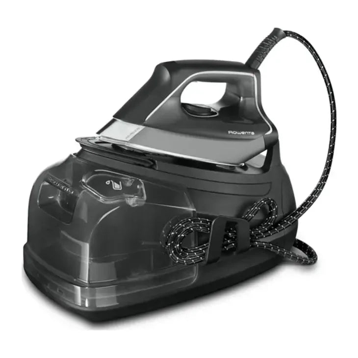 Rowenta DG8622, iron on its base with clear water tank and cord