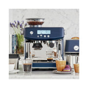  Sage Barista Express Impress SES876 stainless steel semi-automatic espresso machine with built-in grinder and ThermoJet heating