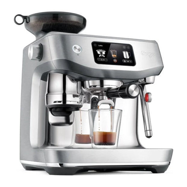 Sage Oracle Jet SES985BSS Espresso Machine, angled view