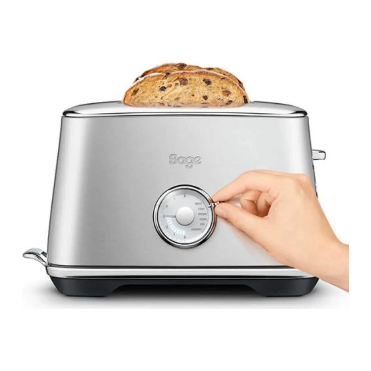 Sage the Toast Select Luxe BTA735BSSUK Toaster in Brushed Stainless Steel, in use