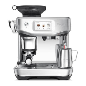 Sage Barista Touch Impress SES881BSS Espresso Machine in Brushed Stainless Steel, front view