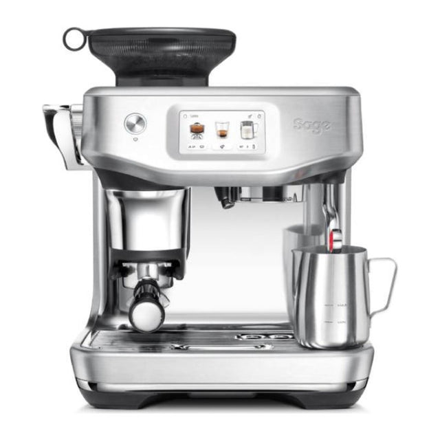 Sage Barista Touch Impress SES881BSS Espresso Machine in Brushed Stainless Steel, front view