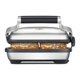 Sage the Perfect Press BSG600 Sandwich Maker, open, with toasted sandwiches