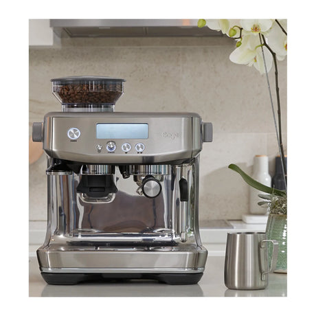 Sage Barista Pro SES878BST Espresso Machine in Black Truffle, in a room setting