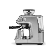 Sage the Barista Pro espresso machine in Brushed Stainless Steel with LCD screen and integrated bean hopper.