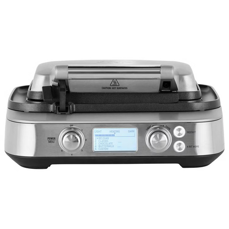 Sage Smart Waffle Pro BWM620 Waffle Maker in Brushed Stainless Steel, front view