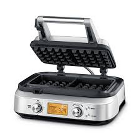 Sage Smart Waffle Pro BWM620 Waffle Maker in Brushed Stainless Steel, lid open