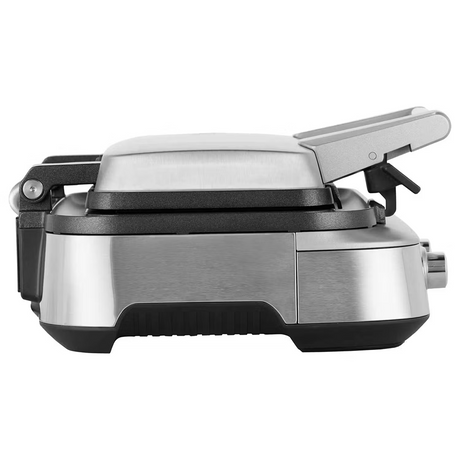 Sage Smart Waffle Pro BWM620 Waffle Maker in Brushed Stainless Steel, closed, angled view