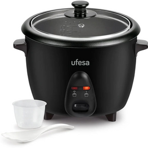 Ufesa Jasmin AR4010 Rice Cooker, with the measuring cup and spatula