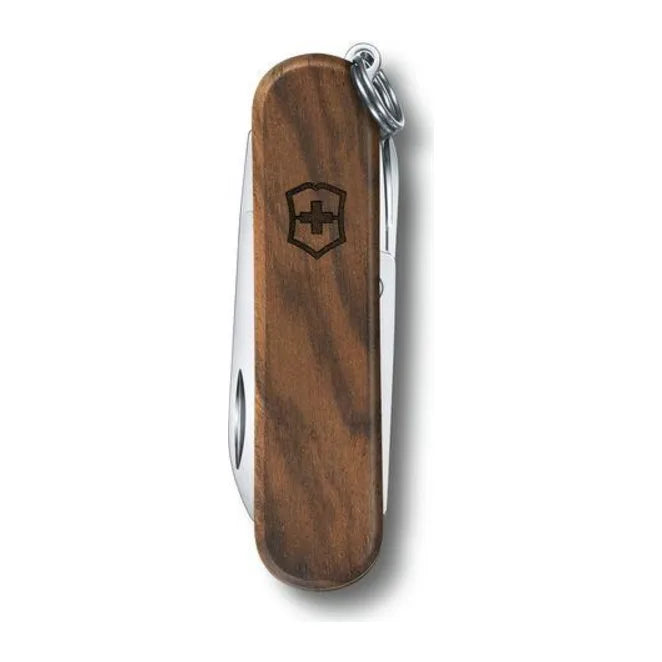 Victorinox Classic SD Wood 0.6221.63 Pocket Knife with walnut scales, closed, front view