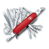 Victorinox Swiss Champ 1.6795 Pocket Knife in Red, all tools opened out, front angle