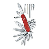 Victorinox Swiss Champ 1.6795 Pocket Knife in Red, all tools laid open flat