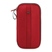 Victorinox Altius 3.0 Portfolio travel organizer in black Napa leather with internal passport and document compartments.