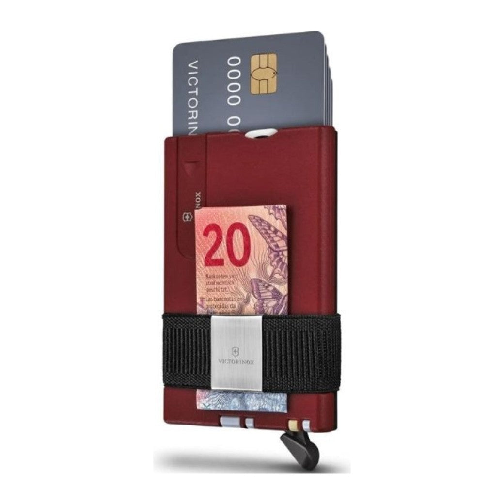 Victorinox Smart Card Wallet 0.7250 Card Holder in red, holding cards