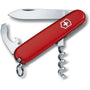 Victorinox Waiter Swiss Army Knife in iconic red with corkscrew and combination tool visible.