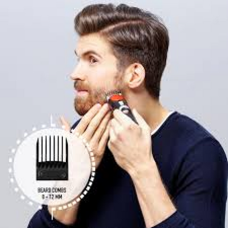 Imetec Ducati GK 808 Circuit Multi-Grooming Kit, trimming a beard with the comb