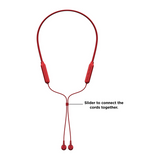 Pioneer SE-C7BT In-Ear Headphones in Red, with its features labelled