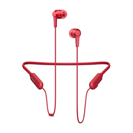 Pioneer SE-C7BT In-Ear Headphones in Red, neckband and earphones