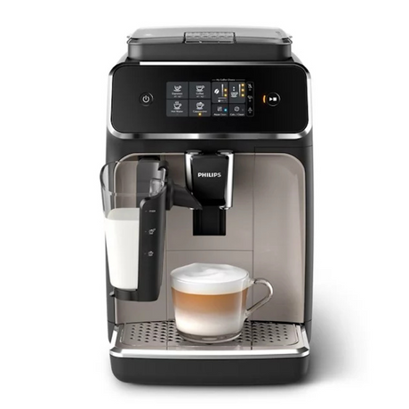 Philips Series 2200 EP2235/40 Bean-to-Cup Coffee Machine, front view with a coffee