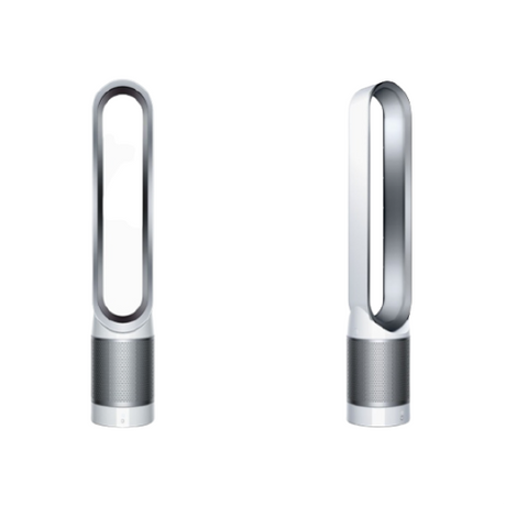 Dyson Pure Cool Link TP02 Purifying Fan in White/Silver, front and side views